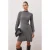 TRENDYOLMİLLA Dames Grijs Effen Extra Kort / Super Mini Lang Casual A-lijn Jurken