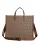Bruine Top Handle Jacquard Leren Logo Crossbody Tote Bag