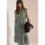 Midi-jurk met gespleten hals en print