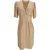 Chloé midi-jurk met V-hals en korte mouwen in beige zijde