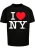 Merchcode Shirt ‘ I Love NY’  bloedrood / zwart / wit