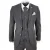 Heren 3-delig Grijs Wol Tweed Vintage Retro Pak