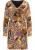 Faina midi-jurk Dames Oranje Veelkleurig
