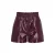 Like Flo Young imitatieleren loose fit paperbag short – donkerrood