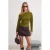 TRENDYOLMİLLA Dames Groen Effen Lang Getailleerd Blouses