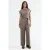 Wijd-Geschouderde Overhemdkraag Jumpsuit met Knopen