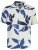Olymp overhemd blauw grafisch geprint korte mouw