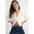 Gestreepte Gevoerde Crop Shirt met Knopen en Zak
