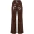 Missy Empire Dames/Dames Faux Leather broek met wijde pijpen (Bruin)