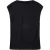 Closed Straight Neck Sleeveless T-shirts Black