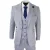 Heren 3-delig tweed pak lichtblauw geruit Peaky Blinders 1920 Gatsby trouwpak