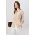 Trendyol Modest Dames Beige Gestreept Lang Oversized Modest Overhemden