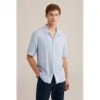 WE Fashion casual overhemd met textuur lichtblauw