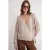 Geribde V-hals Strik-Voorkant Cardigan
