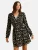 love & roses Jurk  kaki / rosa / zwart