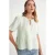 Gestructureerde Mousseline Crew Neck Blouse met Afwerkdetails