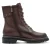 Tamaris Dames Fashion Bruine Leren Veterschoenen met Rits Combat Enkellaarsjes