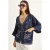 Geborduurd Katoenen Crêpe V-Hals Shirt