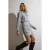 TRENDYOLMİLLA Dames Grijs Gestreept Kort / Mini Lang Casual Blousejurk Jurken