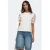 JDY top met mesh ecru