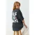 TRENDYOLMİLLA Dames Grijs Grafisch Kort Oversized T-shirts