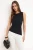 TRENDYOLMİLLA Dames Zwart Effen Mouwloos Getailleerd Blouses