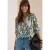 Blouse met 3/4-mouwen, omgeslagen mouwen en print