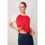 TRENDYOLMİLLA Dames Rood Effen Kort Regular fit T-shirts