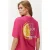 TRENDYOLMİLLA Dames Roze Grafisch Kort Oversized T-shirts
