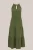 WE Fashion – Dames midi jurk met structuur – Regular fit – Olijfgroen –
