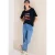 Cecil Dames Shirt met boothals en tekst in Blauw