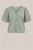 WE Fashion – Dames jersey top met ballonmouwen – Curve – Regular fit – Lichtgroen – Viscose – Plus Size