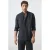 Mango Man linnen regular fit overhemd – marineblauw