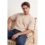 TRENDYOL MAN Heren Beige Effen Kort Oversized T-shirts