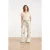 Smashed Lemon Wide leg broek met groene en beige bladprint |
