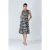 Zwarte print jurk met riem