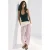 Mango barrel geruite broek – lichtroze