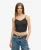 Superdry Vrouwen Kort Athletic Essentials Camitopje met Kanten Rand Zwart