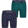 Happy Shorts Kerst boxershorts heren met lange pijpen boxer briefs 2-pack groen/blauw