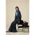 Oltre Printed Denim Palazzo Cargo Joggers Blue