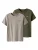 TWO SOON Shirt  grijs / olijfgroen / wit