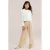 WE Fashion straight regular waist casual broek champagne