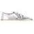 Burberry Kiltie Franje Detail Slip-On Sneakers Metallic Zilveren Leer