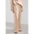 Mango wide leg regular waist broek met krijtstreep beige