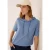 Cecil Dames Piquée hoodie shirt in Blauw