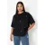 Trendyol Curve Dames Zwart Hartjes Kort Oversized Grote maten T-shirts