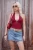 TRENDYOLMİLLA Dames Bordeaux Effen Mouwloos Getailleerd Blouses