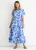 Blauwe oversized maxi-jurk met Azteekse print