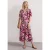 Street One Dames Midi-jurk met V-hals en print in Pink