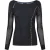 Skins Dynamische dames-top met lange mouwen (Zwart)